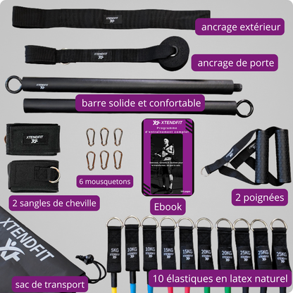Kit de musculation avec élastiques de résistance