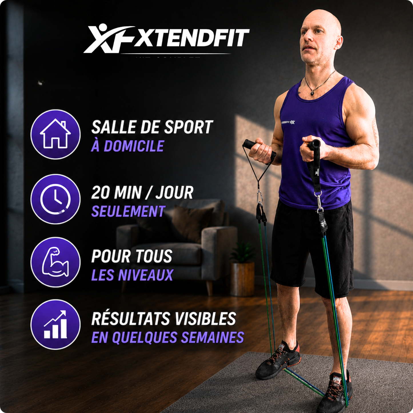 Kit de musculation avec élastiques de résistance