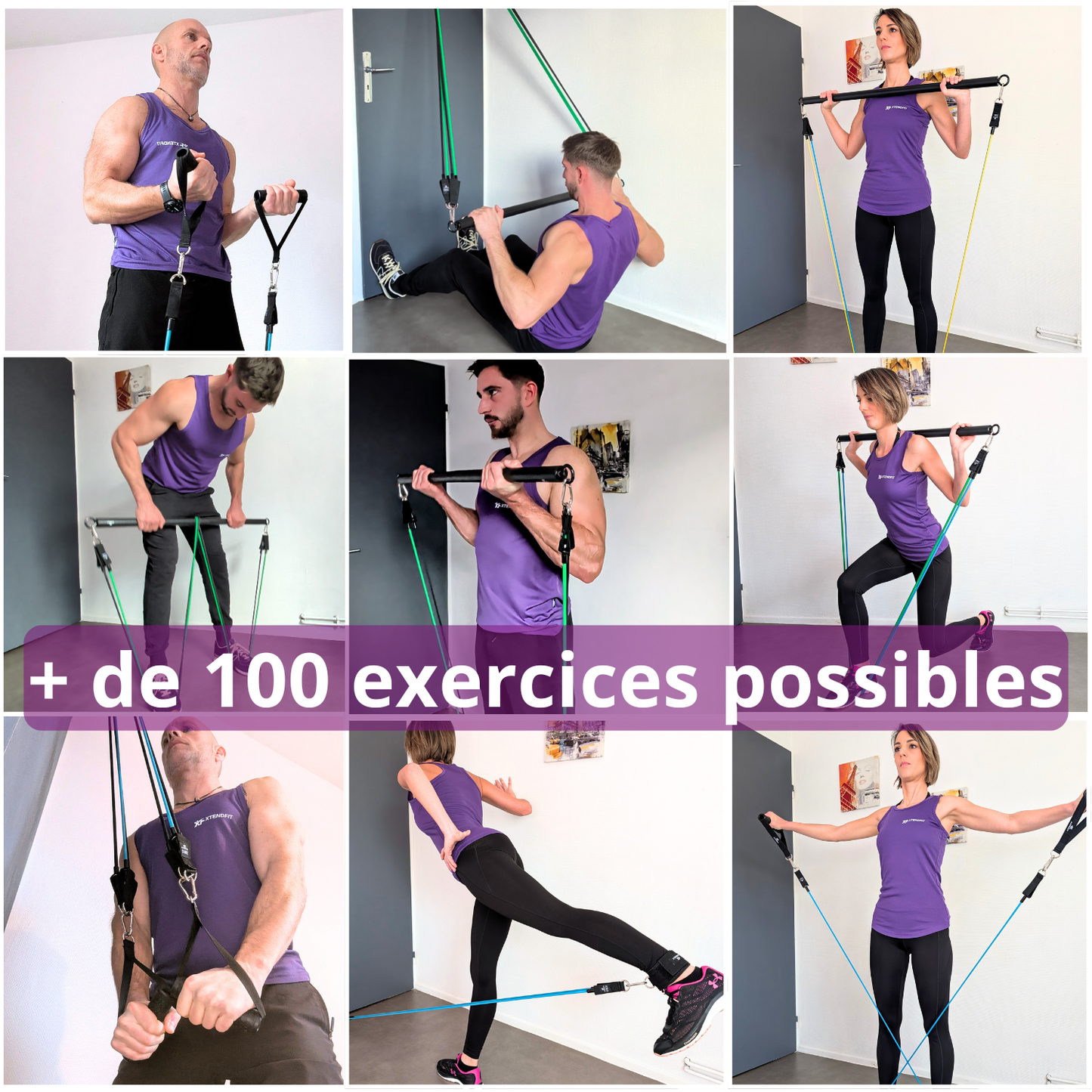 Kit de musculation avec élastiques de résistance